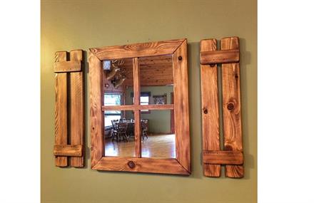Ahşap Rustik Dikdörtgen Pencere Ayna 50 x 65 cm ENGC-DF-184
