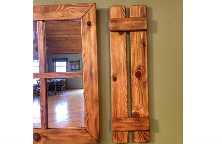 Ahşap Rustik Dikdörtgen Pencere Ayna 50 x 65 cm ENGC-DF-184