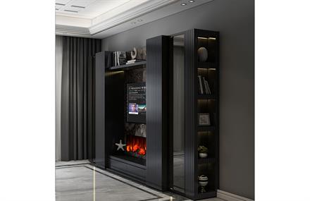 Arjin Duvar Ünitesi Şömineli