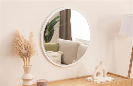 Beyaz Mdf Yuvarlak Ayna 50x50 cm ENGC-DF-153