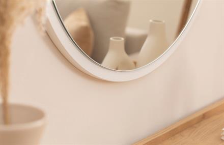 Beyaz Mdf Yuvarlak Ayna 50x50 cm ENGC-DF-153