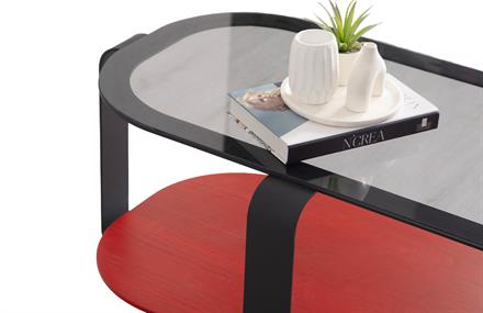 Bologna Orta Sehpa Kırmızı Dikdörtgen