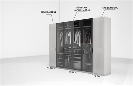 Clove Köşe Dolap Takım