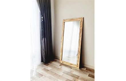 Doğal Ahşap Dikdörtgen Dekoratif Boy Aynası 130x60 cm ENGC-DF-126