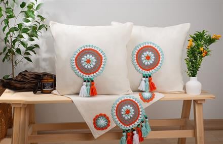 Engince Kırlent Kılıfı Runner Seti ENGC-DF-41