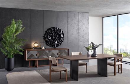 Lancelot Walnut Yemek Odası Takımı