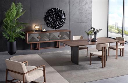 Lancelot Walnut Yemek Odası Takımı