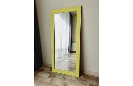 Masif Ahşap Dikdörtgen Sarı Dekoratif Ayna 130X60 cm ENGC-DF-117