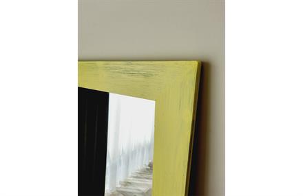 Masif Ahşap Dikdörtgen Sarı Dekoratif Ayna 130X60 cm ENGC-DF-117