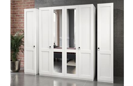 New Dobrev 6 Kapılı Dolap Beyaz