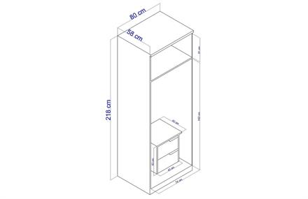 Ostra 2 Kapaklı Dolap