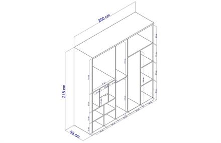 Ostra 5 Kapaklı Dolap