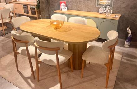 OUTLET - AVC - Latrell Retro Yemek Odası Takımı + TV Ünitesi + Kitaplık + Orta Sehpa + Yan Sehpa