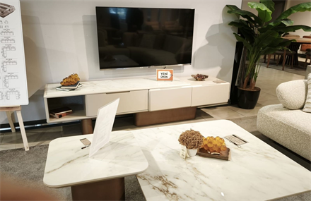 OUTLET - BDZ - Calviro Yemek Odası Takımı + Tv Ünitesi + Orta + Yan Sehpa