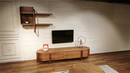 OUTLET-AVC-Elza Yemek Odası Takımı+Tv Ünitesi+Seramik ve Ceviz Orta Sehpa