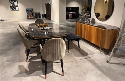 OUTLET- İMS -Perla Yemek Odası Takımı Ceviz + Tv Ünitesi