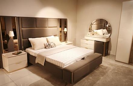 OUTLET - KÇK - Lemis Yatak Odası Takımı Köşe Dolaplı Çamaşırlıklı