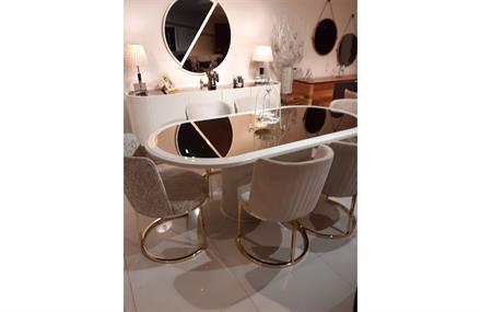 OUTLET - MDK1 - Morten Yemek Odası Takımı + Tv Ünitesi + Orta Sehpa + Yan Sehpa