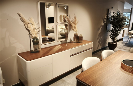 OUTLET-MSK1-Marika Ceviz Yemek Odası Takımı+Tv Ünitesi+Orta Sehpa