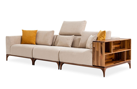 Ready Üçlü Koltuk Ahşap Kollu -C