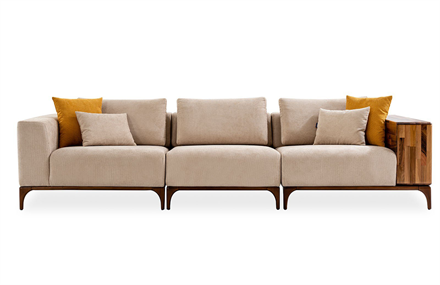 Ready Üçlü Koltuk Ahşap Kollu -C