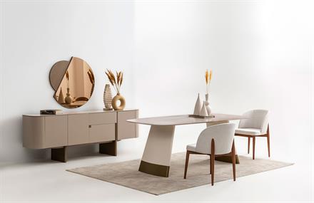 Riley Bej Yemek Odası Takımı Bronz