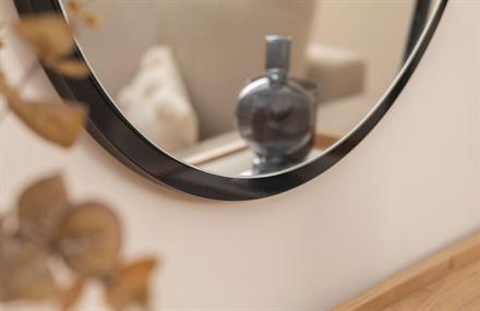 Siyah Mdf Yuvarlak Ayna 60x60 cm ENGC-DF-168