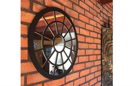 Siyah Pencere Yuvarlak Ayna 80x80 cm ENGC-DF-182