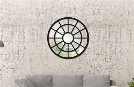 Siyah Pencere Yuvarlak Ayna 80x80 cm ENGC-DF-182