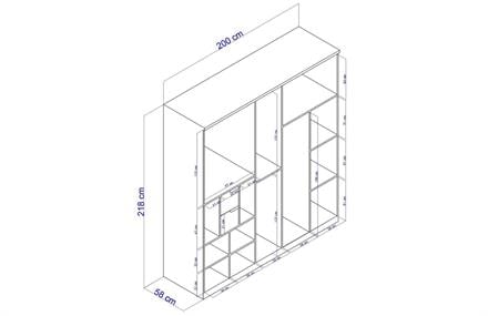 Skova 5 Kapaklı Dolap
