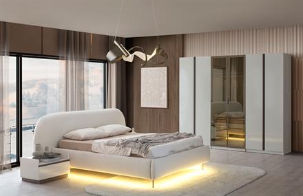 Vera Yatak Odası Takımı - Ahşap Ve Cam Kapaklı