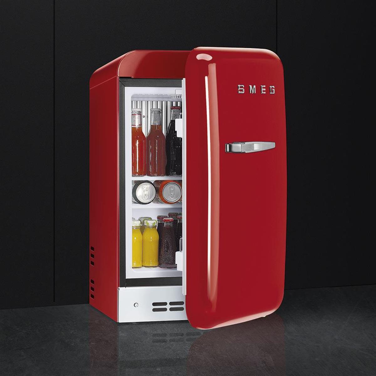Smeg Retro Mini Kırmızı Buzdolabı FAB5LRD5 (Sol Menteşe)