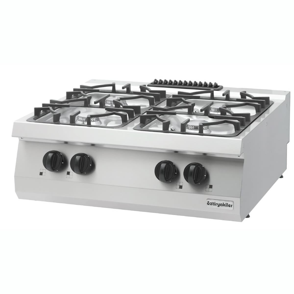 ÖZTİRYAKİLER 700 SERİ SET ÜSTÜ DÖRTLÜ OCAK GAZLI 80*70*30 (LP)-2x6kW+2x7,5kW