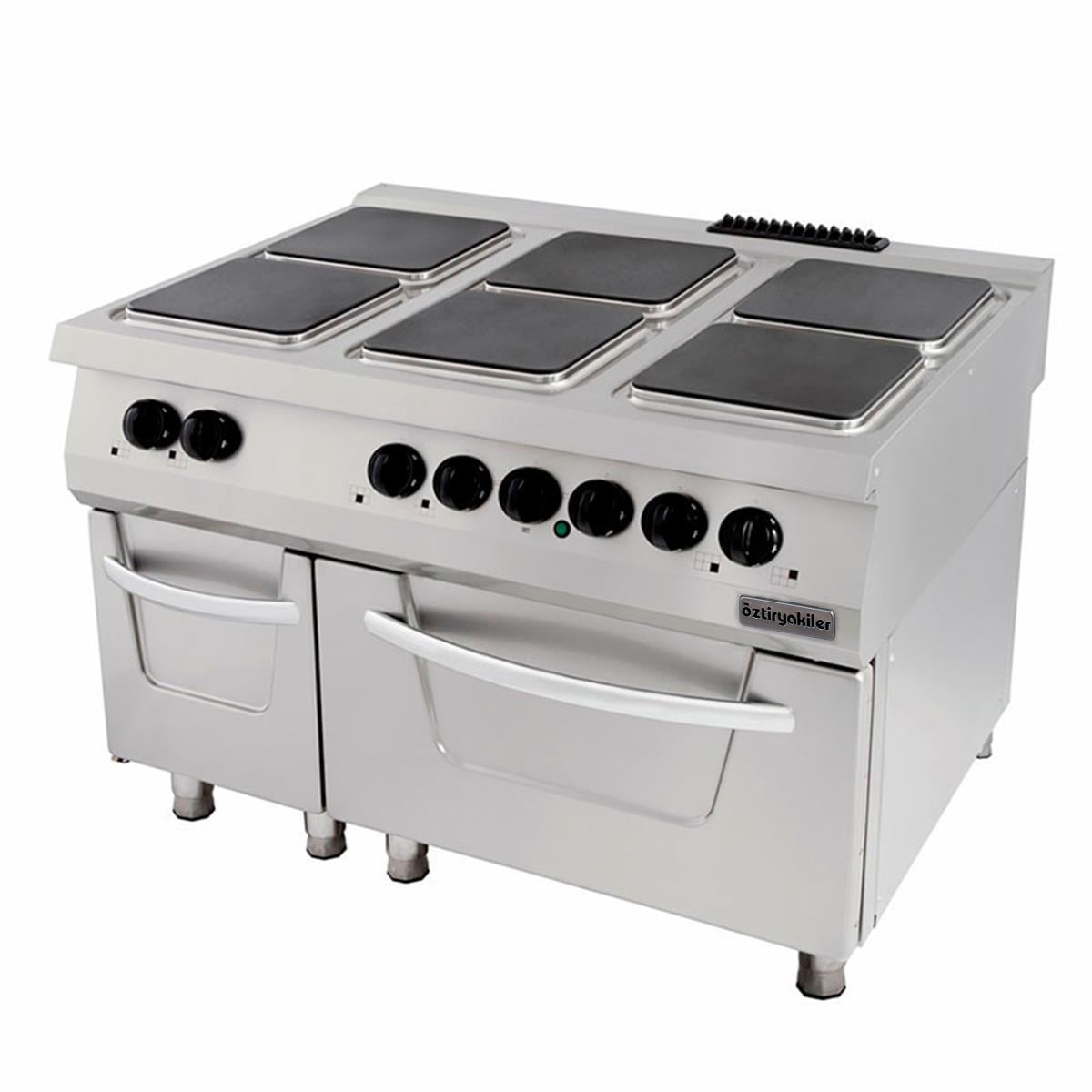ÖZTİRYAKİLER 900 SERİ KUZİNE FIRINLI ELEKTRİKLİ 6 KARE PLATE 120*90*85