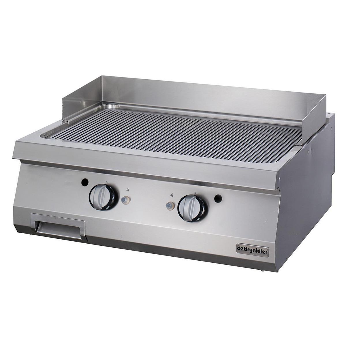 ÖZTİRYAKİLER 900 SERİ SET ÜSTÜ GRİLL PLATE Y.OLUKLU ELEKTRİKLİ 80*90*30-SERT KROM KAPLI