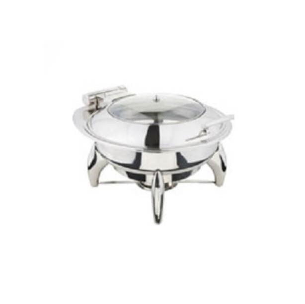 ÖZTİRYAKİLER 6 LT CHAFİNG DİSH 2/3 YUVARLAK AYAKLI-CAM KAPAKLI  CDRO60GLMWC