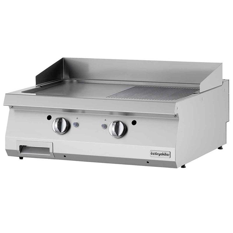 ÖZTİRYAKİLER 700 SERİ SET ÜSTÜ GRİLL PLATE Y.OLUKLU ELEKTRİKLİ 80*70*30-SERT KROM KAPLI