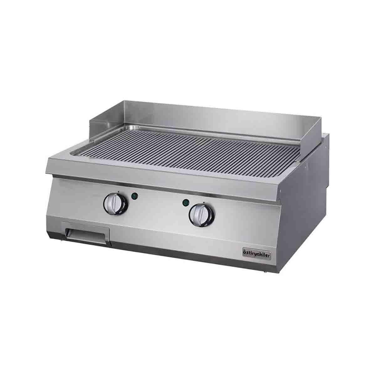 Öztiryakiler 700 Seri Set Üstü Grill Plate Oluklu Elektrikli 80*70*30