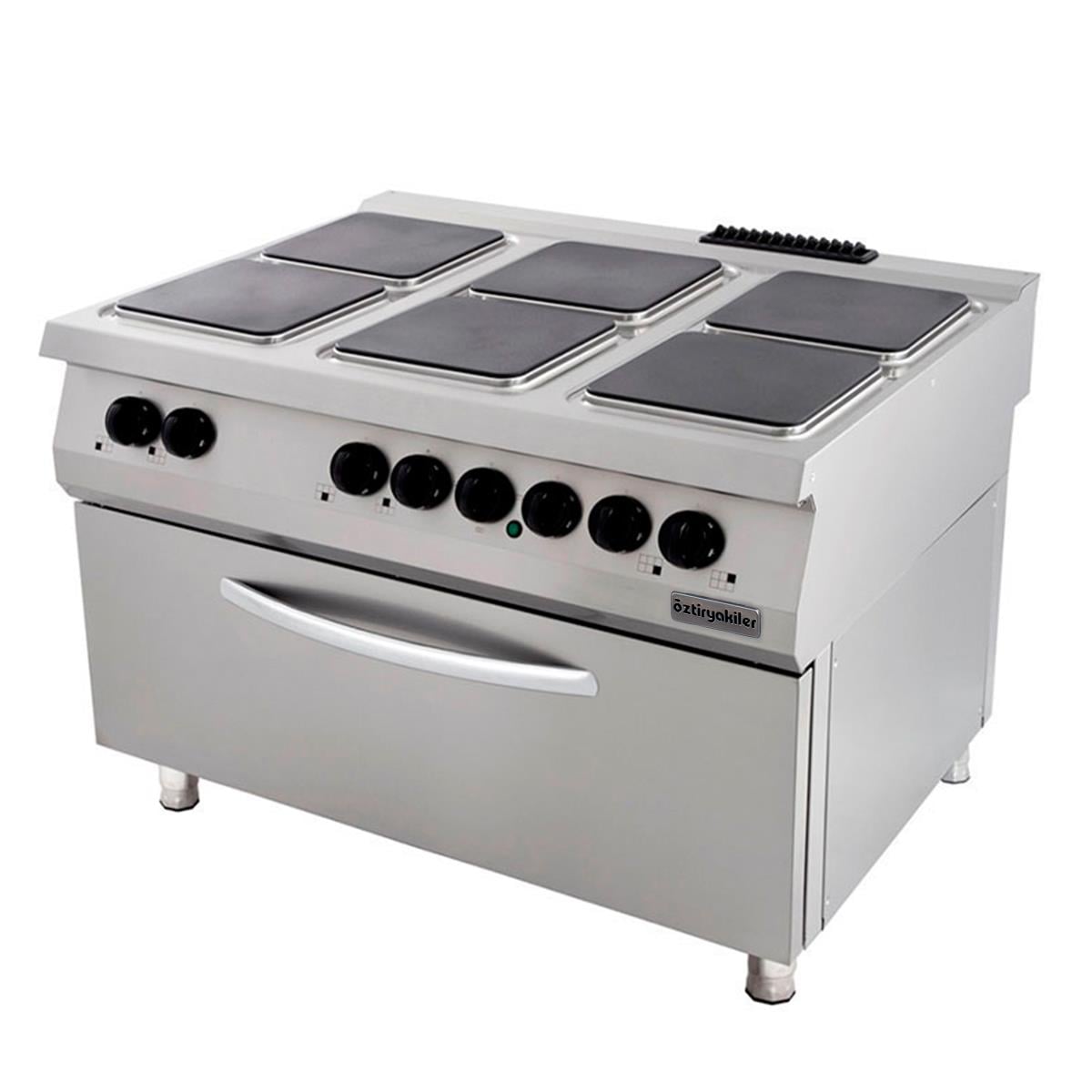 ÖZTİRYAKİLER 900 SERİ KUZİNE BÜYÜK FIRINLI ELEKTRİKLİ 6 KARE PLATE 120*90*85
