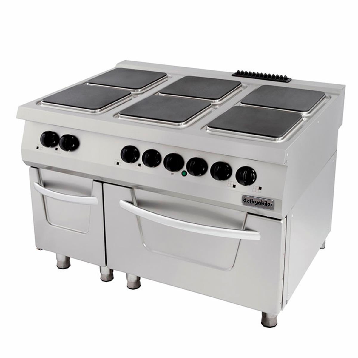 ÖZTİRYAKİLER 900 SERİ KUZİNE FIRINLI ELEKTRİKLİ 6 KARE PLATE 120*90*85