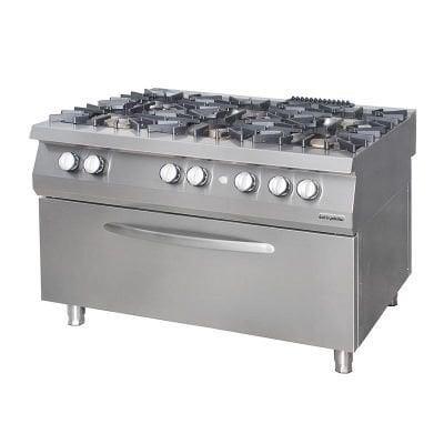 ÖZTİRYAKİLER 900 SERİ KUZİNE FIRINLI GAZLI 6 AÇIK ATEŞ 120*90*85