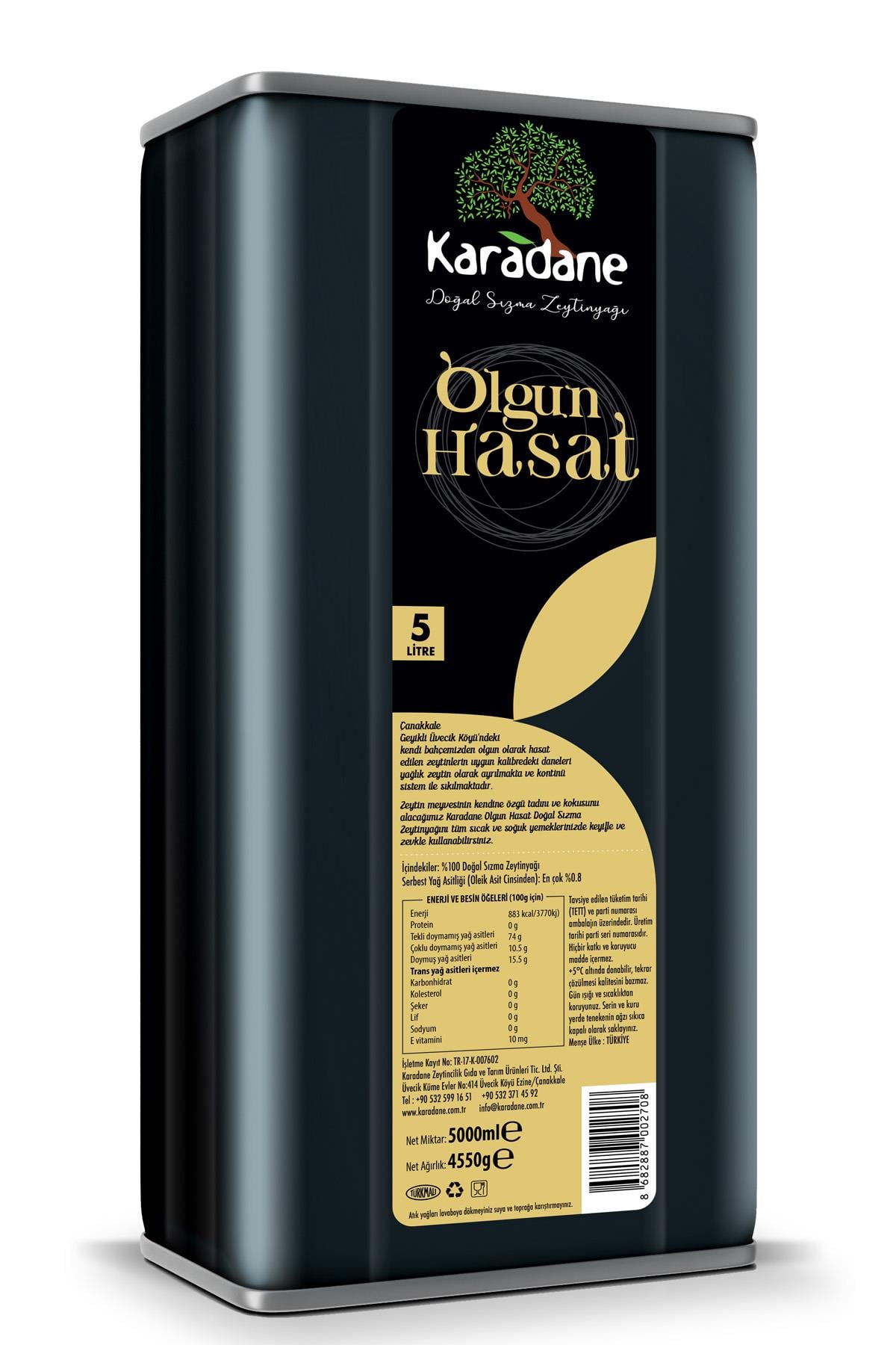 Olgun Hasat Doğal Sızma Zeytinyağı 5LT Teneke