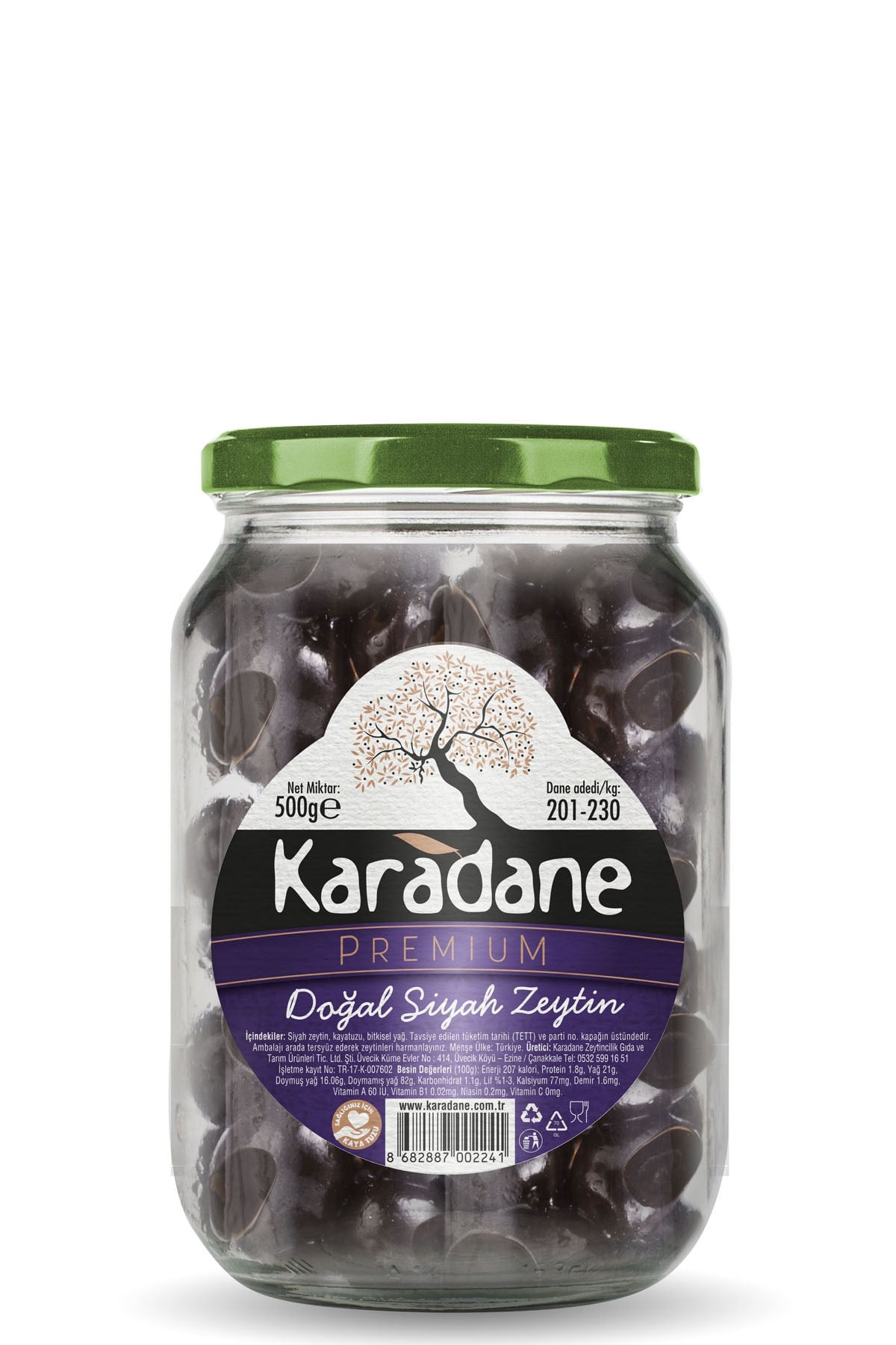 Siyah Zeytin 201-230 Kalibre EFLATUN-500g