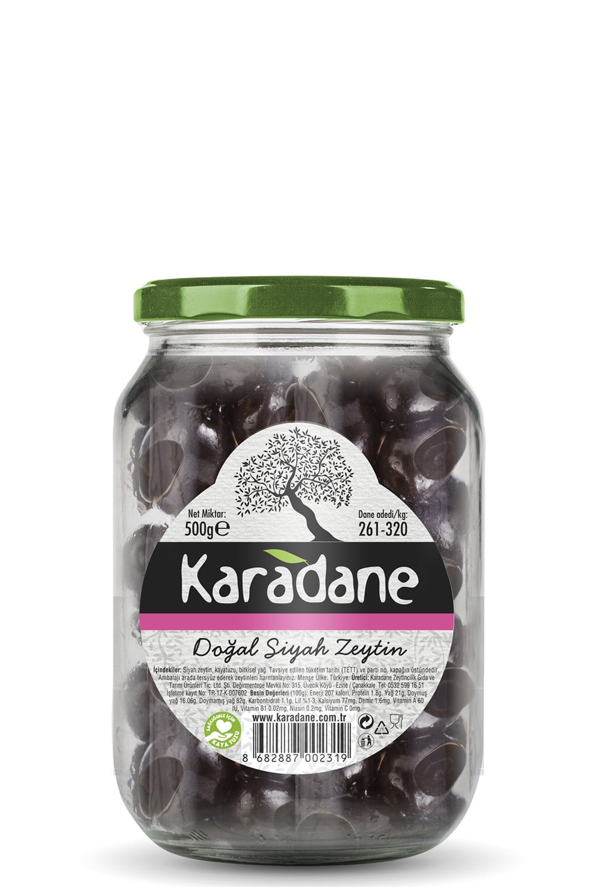 Siyah Zeytin 261-320 Kalibre PEMBE-500g