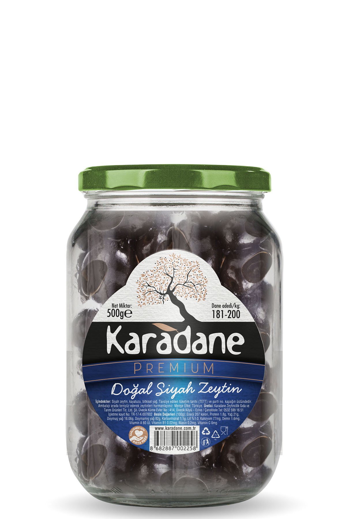 Siyah Zeytin 181-200 Kalibre LACİVERT-500g