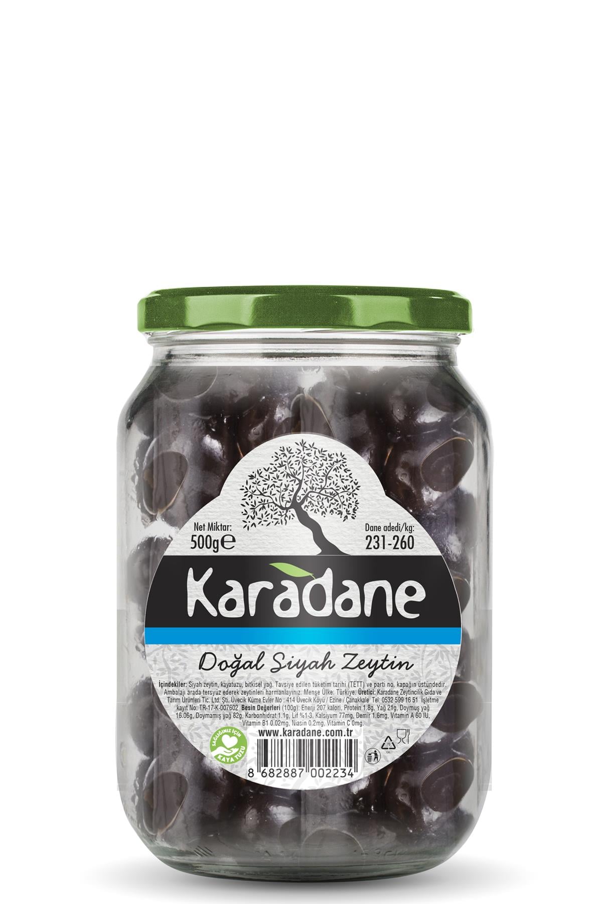 Siyah Zeytin 231-260 Kalibre MAVİ-500g