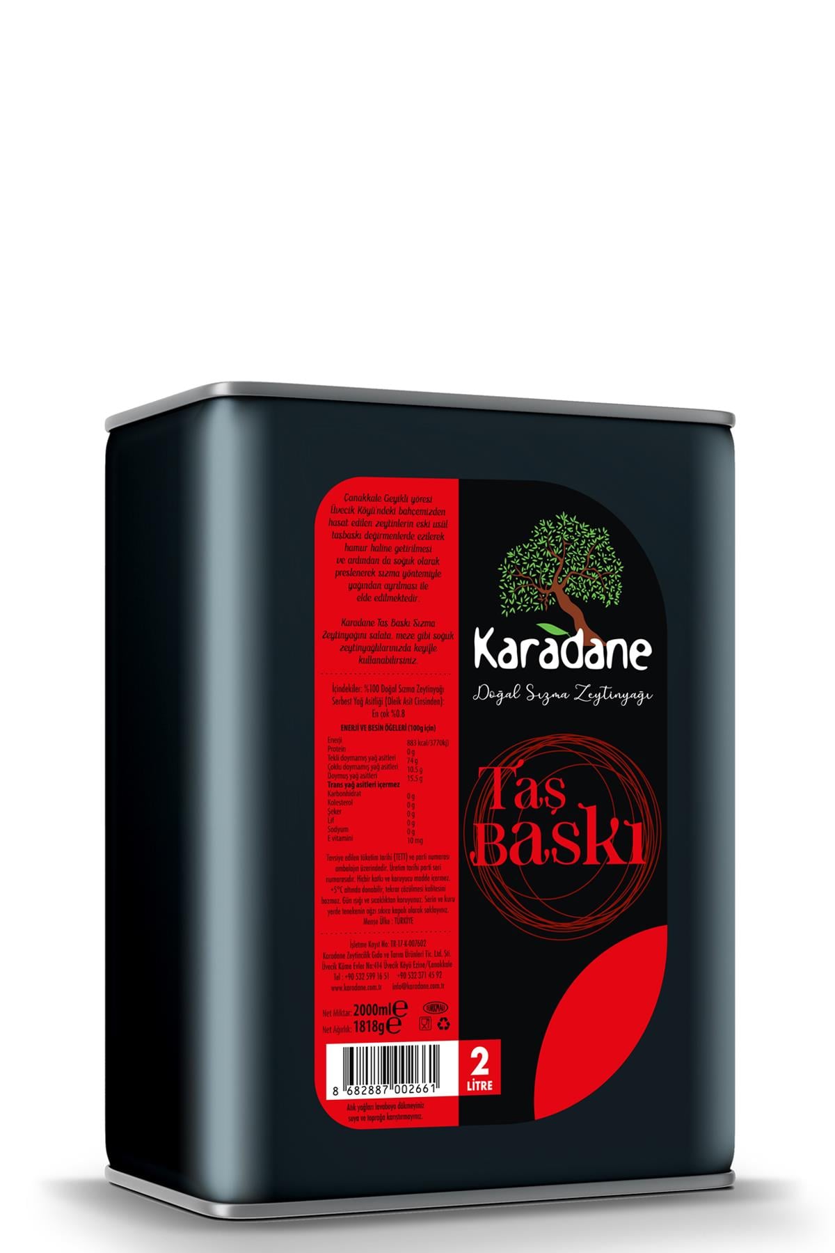 Taş Baskı Zeytinyağı 2LT Teneke