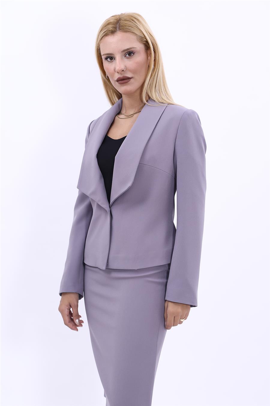 Amerikan Yaka Kısa Klasik Ceket-Antrasit - 1032100