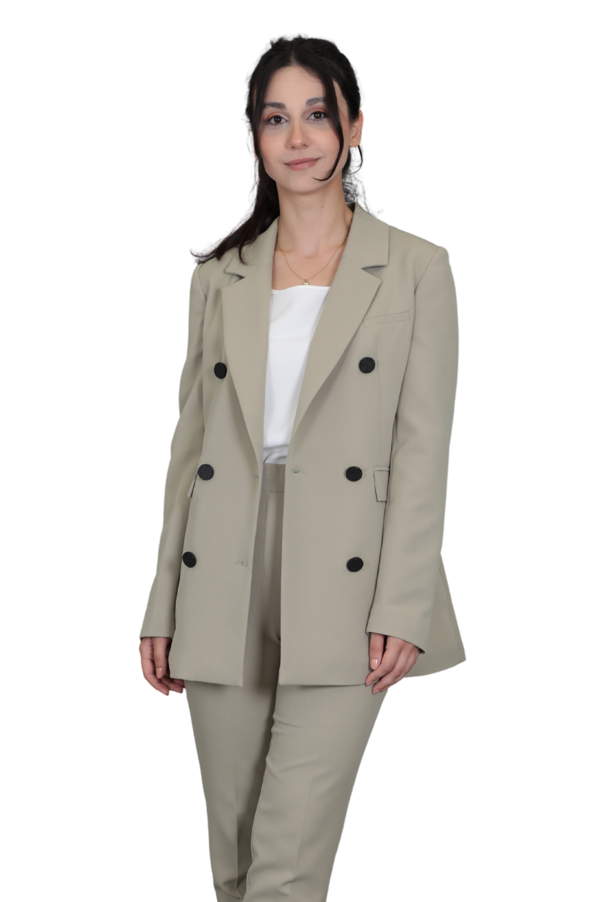 Erkek Yaka Kruvaze Blazer Ceket-Bambu - 1034100