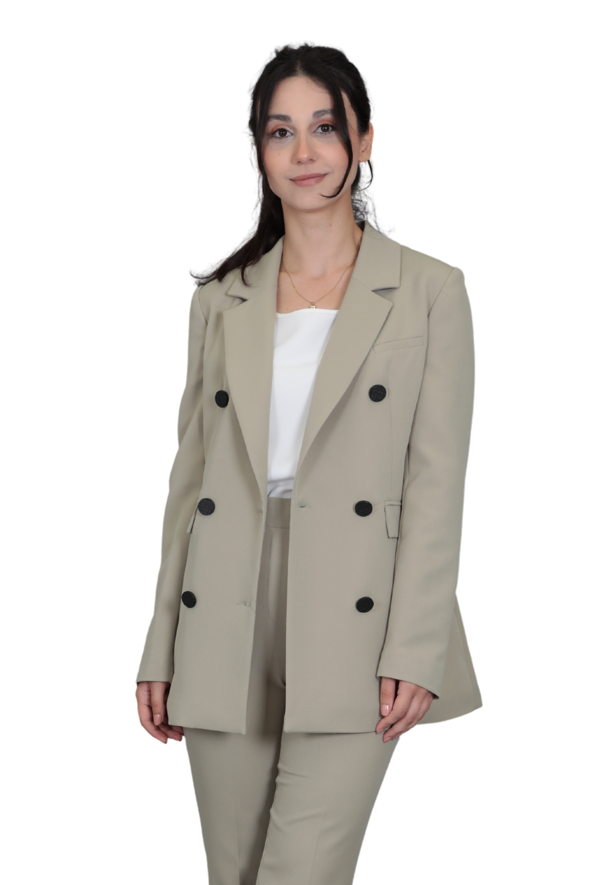Erkek Yaka Kruvaze Blazer Ceket-Bambu - 1034100